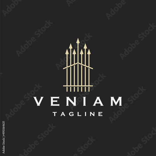 gate logo icon design template flat vector