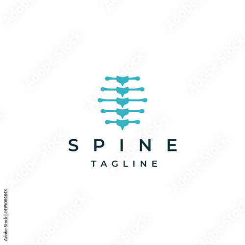 Spine or human backbone logo icon design template flat vector