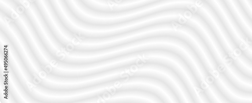 Abstract white background with 3D striped pattern, interesting architectural minimal white grey background, emboss design for business presentation, vector illustration. 