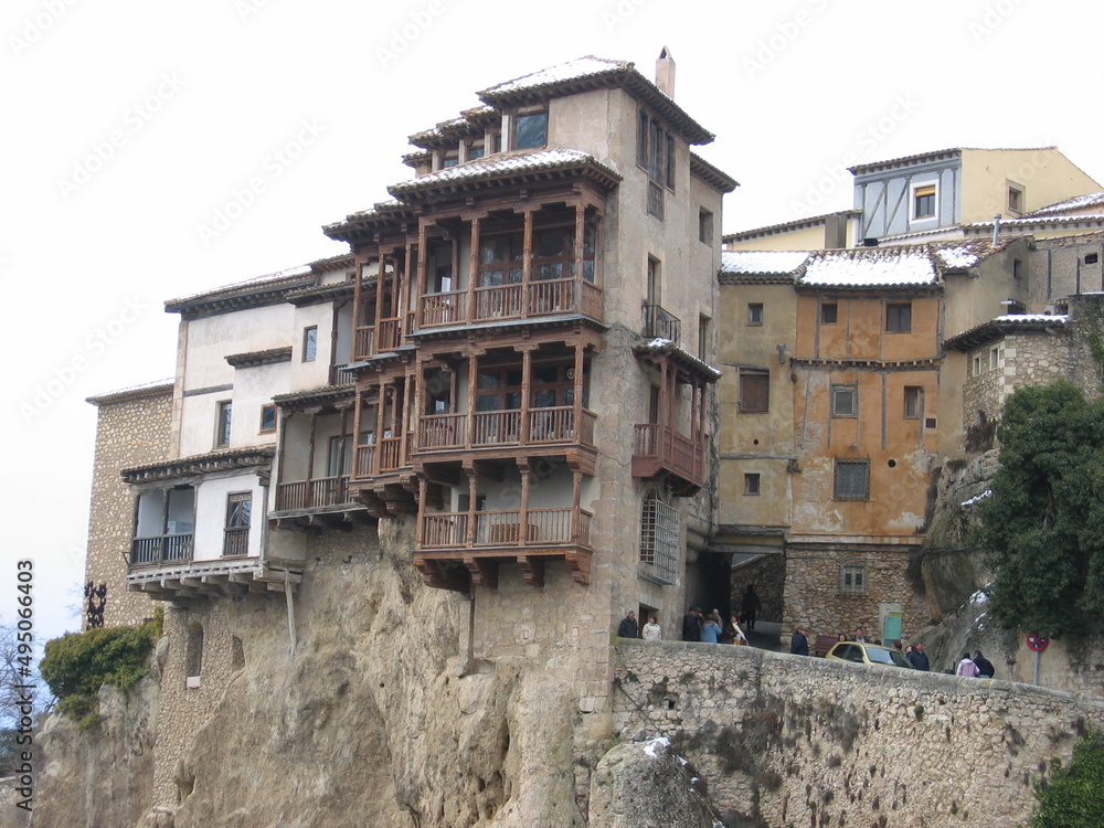 Hanging houses and bridge in Cuenca, Spain Hanging houses and bridge in Cuenca, Spain