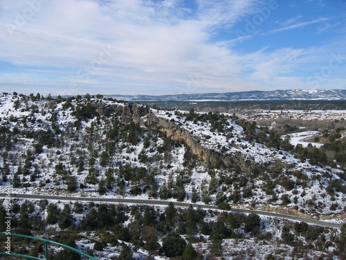 Beautiful snowy views of the mountains and the city of Cuenca
