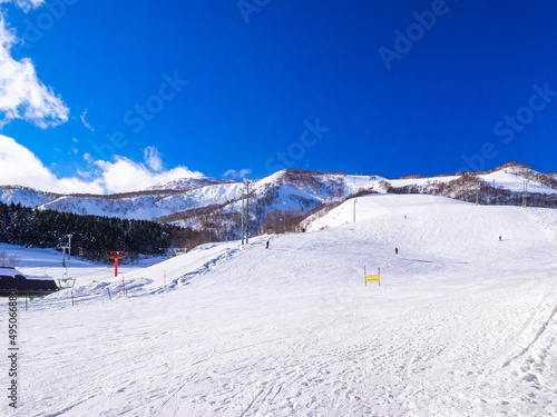 Quiet ski resort on a sunny day (Niseko, Hokkaido, Japan)