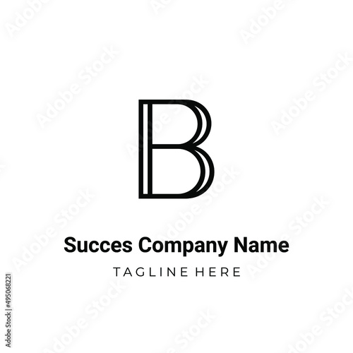 Unique modern geometric creative elegant letter B logo template