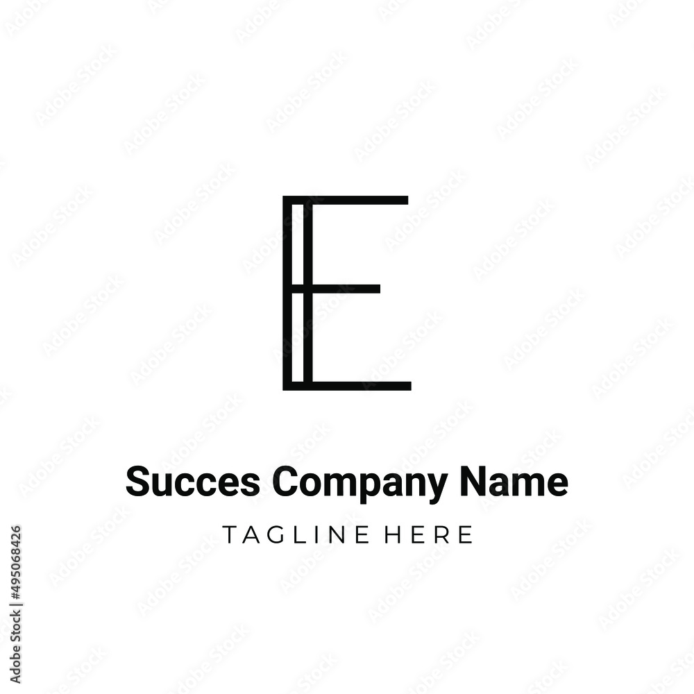 Unique modern geometric creative elegant letter E logo template