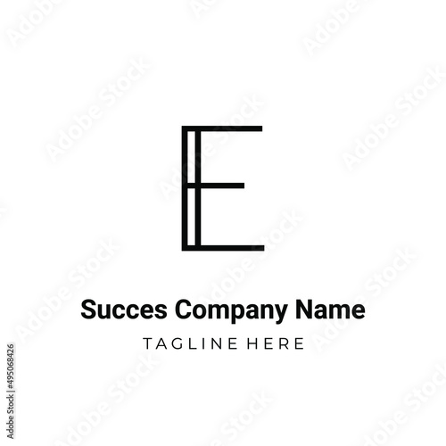Unique modern geometric creative elegant letter E logo template