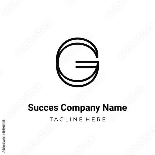 Unique modern geometric creative elegant letter G logo template