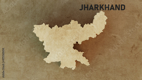 Jharkhand Map 3d rendered illustration photo