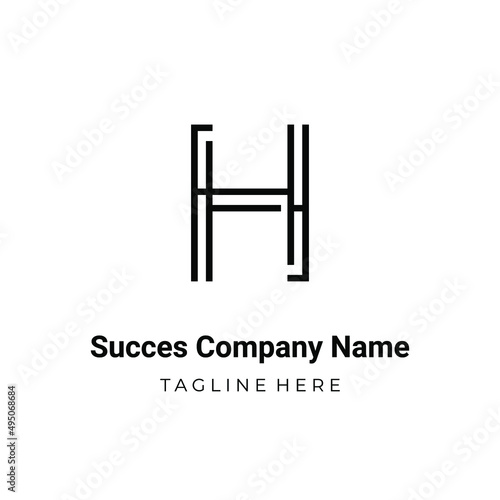 Unique modern geometric creative elegant letter H logo template