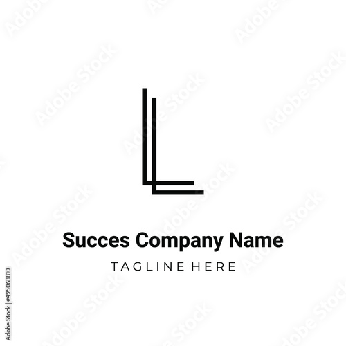 Unique modern geometric creative elegant letter L logo template