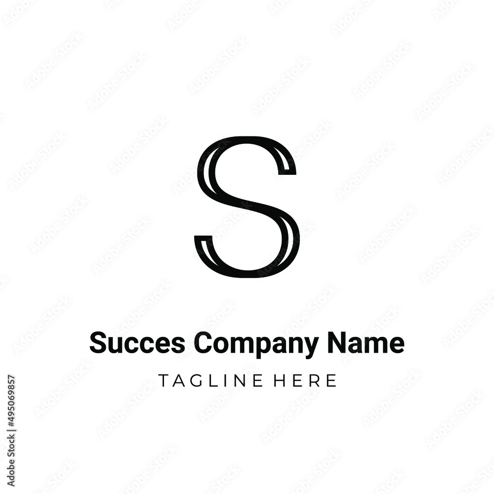 Fototapeta premium Unique modern geometric creative elegant letter S logo template