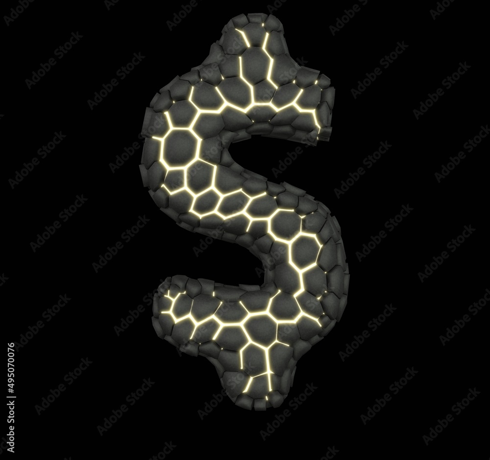 Glowing Breaking Stones Font Dollar Sign Glowing Breaking Stones Font Dollar Sign