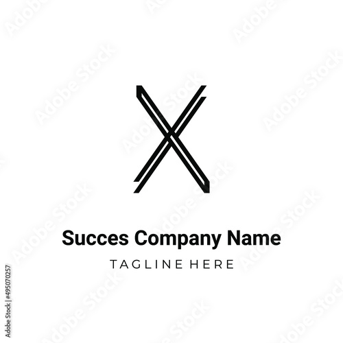 Unique modern geometric creative elegant letter X logo template