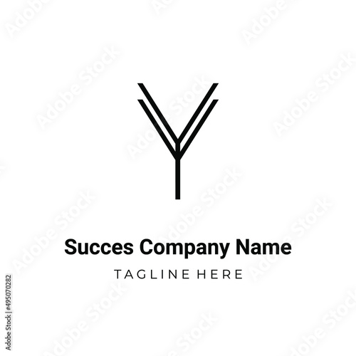 Unique modern geometric creative elegant letter Y logo template