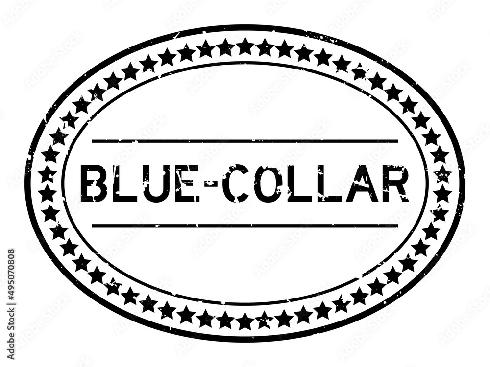 Grunge black blue collar word oval rubber seal stamp on white background Grunge black blue collar word oval rubber seal stamp on white background