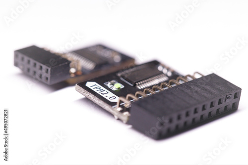 Bilde på lerret Two types of TPM module chips for mother moards