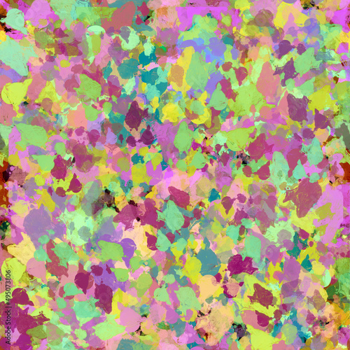 Bright abstract layered pattern with chaotic multicolored with chaotic multi-colored spots, smudges, strokes and blots