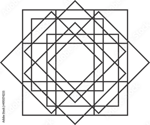 Sacred Geometry Symbol Line Art Decorative Element