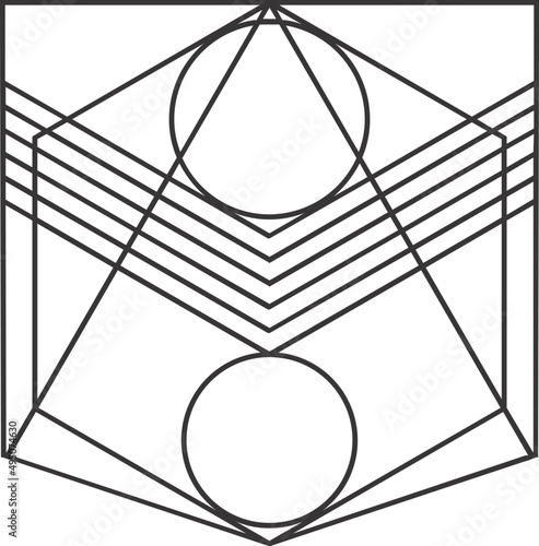 Sacred Geometry Symbol Line Art Decorative Element