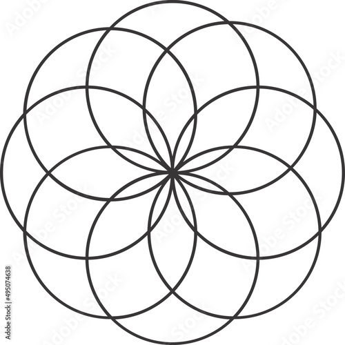 Sacred Geometry Symbol Line Decorative Element