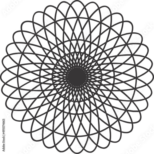Sacred Geometry Symbol Outline Monochrome Decorative Element