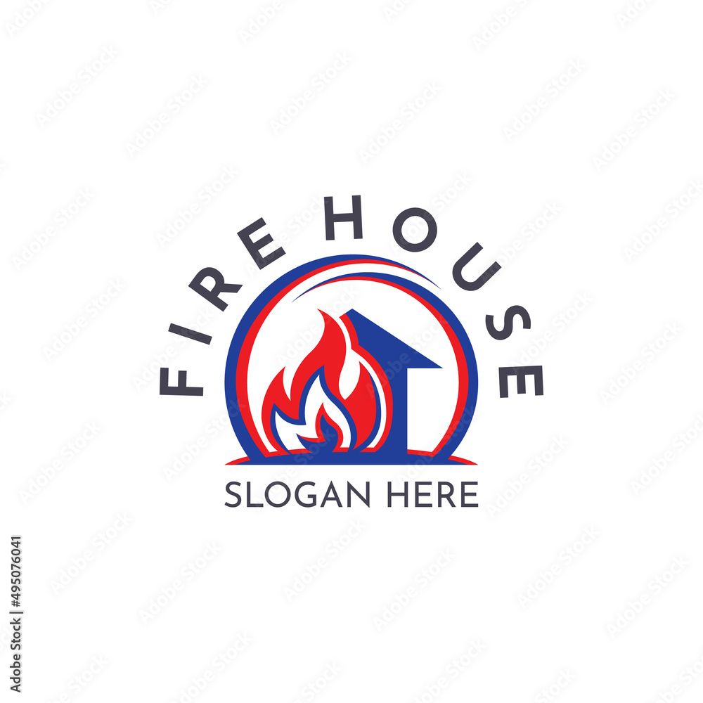 Fire and house logo template vector, perfect for home improvement, home maintenance etc.
