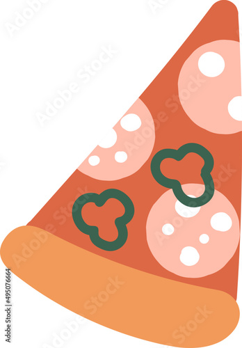 Pizza Slice Cartoon Illustration