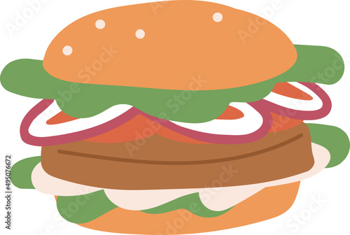 Burger Cartoon Illustration