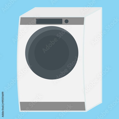 シンプルでかわいいドラム式洗濯機のイラスト