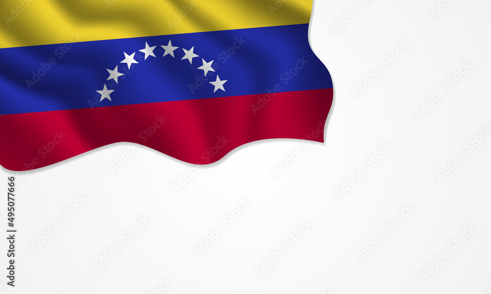 Venezuela flag waving illustration with copy space on isolated background Venezuela flag waving illustration with copy space on isolated background