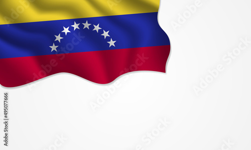 Venezuela flag waving illustration with copy space on isolated background © duski93