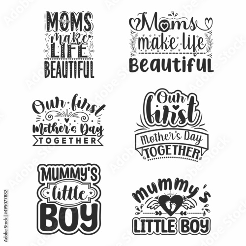 Happy mother's day quote with typography, hand Lettering for Mother's day, Mother's Day SVG. Vector illustration