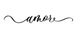 Amor lettering inscription in spanish. Vector calligraphic inscription with smooth line
