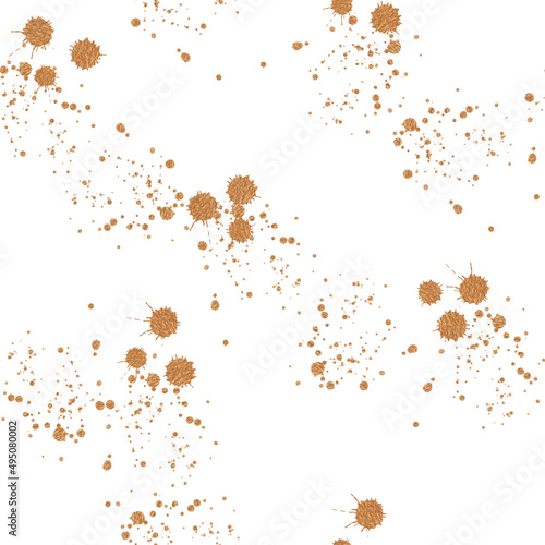 Abstract seamless background with gold texture  blots isolated.