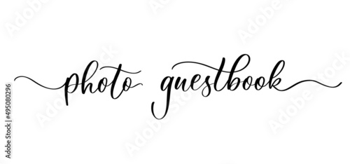 Photo guestbook lettering inscription for wedding