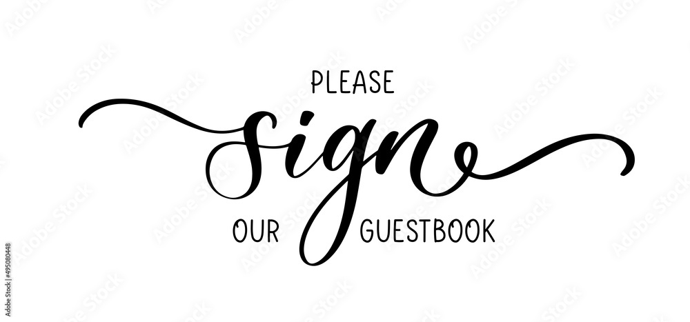 Εκτύπωση καμβά Please sign our guestbook. Wedding typography lettering design