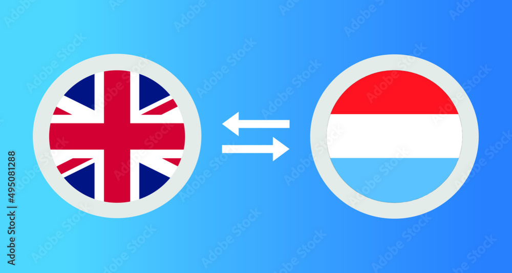 round icons with United Kingdom and Luxembourg flag exchange rate concept graphic element Illustration template design
round icons with United Kingdom and Luxembourg flag exchange rate concept graphic element Illustration template design