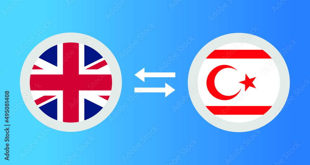 round icons with United Kingdom and Northern Cyprus flag exchange rate concept graphic element Illustration template design
round icons with United Kingdom and Northern Cyprus flag exchange rate concept graphic element Illustration template design