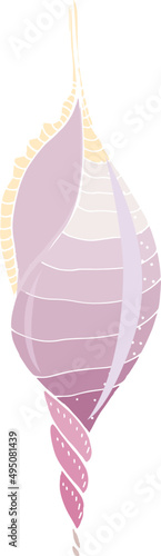 Elegant Underwater Seashell Hand Drawn Colored Illustration
