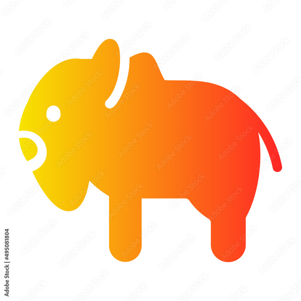 Obraz premium bison gradient icon