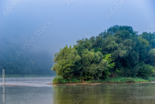 a foggy morning on Dnister river, National Nature Park Dnister Canyon, Ukraine © Petro Teslenko