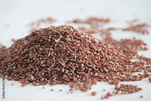 Red rice. It is a partially hulled rice variety with a nutty flavour