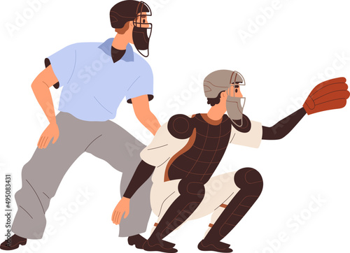 Baseball Players Cartoon Illustration