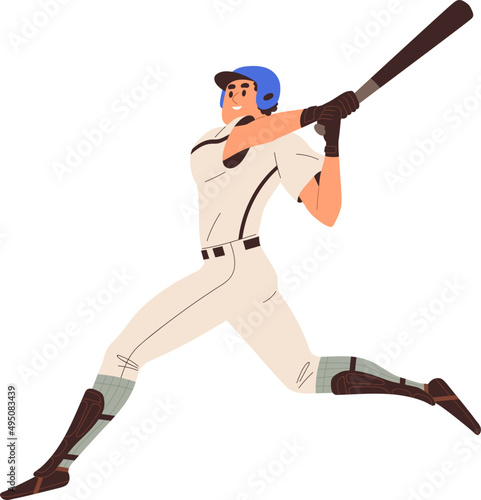 Baseball Player with Bat Cartoon Illustration