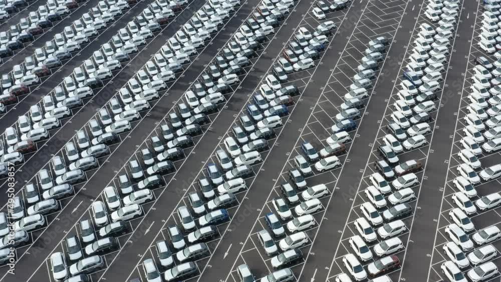 parking lot in car factory parking lot in car factory