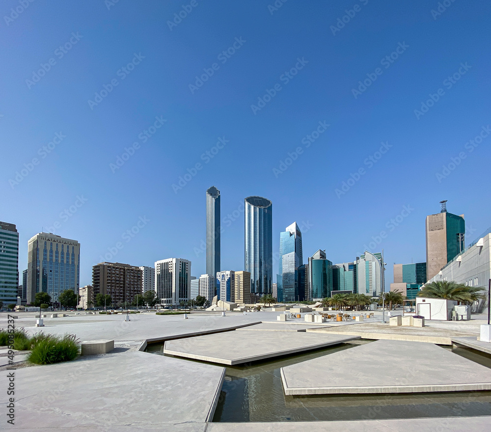 View from Qasr AlHosn Fort in Abu Dhabi the oldest stone building in