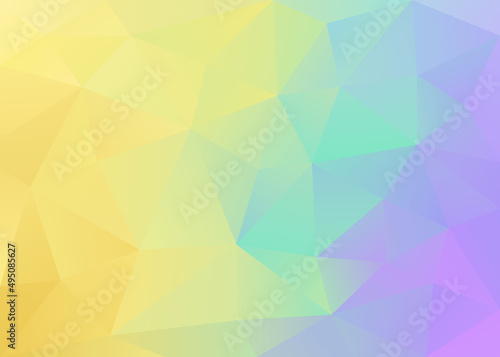 Abstract Low Poly Triangle Geometric Yellow Purple Turquoise Background 