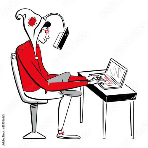 man can't take his eyes off the computer