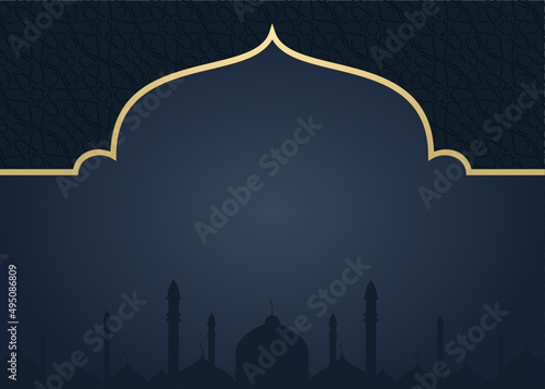 background design with mosque illustration