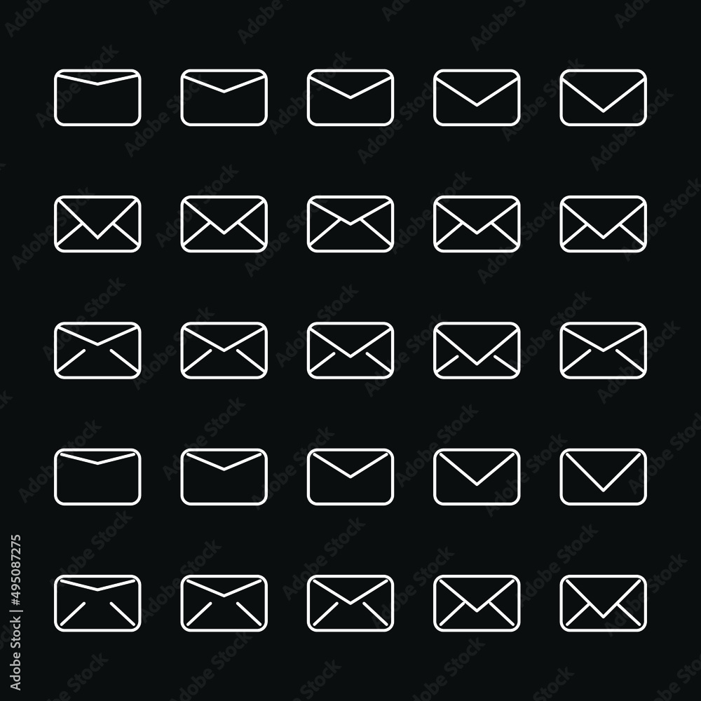 Modern outline style mail icons collection. Premium quality symbols and sign web logo collection. Pack modern infographic logo and pictogram. Simple e-mail pictograms. Modern outline style mail icons collection. Premium quality symbols and sign web logo collection. Pack modern infographic logo and pictogram. Simple e-mail pictograms.