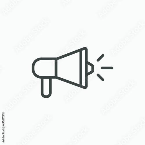 megaphone vector icon isolated. volume, loud, speaker, loudspeaker, speech, announce, announcement symbol	
